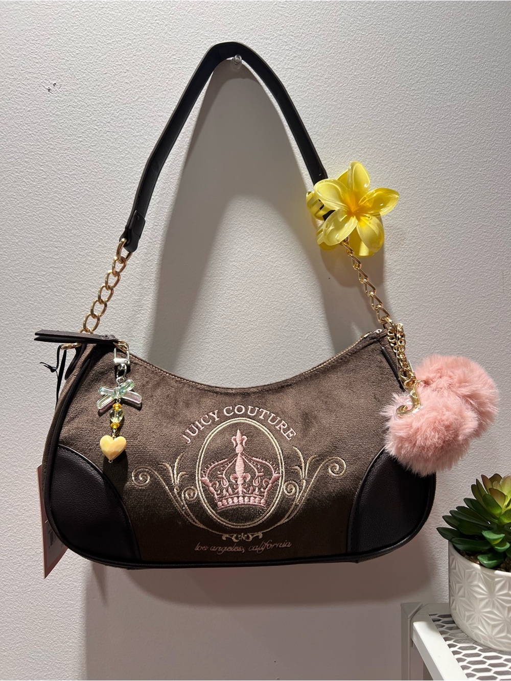 NWT Juicy Couture Y2K Magnifique Chocolate Brown Shoulder Bag